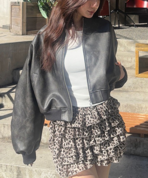 FOREVER 21（フォーエバー トゥエンティーワン）の「【2025SS】フェイクレザーMA－1（MA-1・レディース・ブラウン/ブラック・FREE）」の11枚目の写真