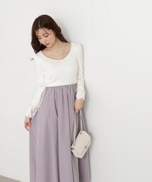 Proportion Body Dressing♡綺麗めウエストリボンワンピース フロントリボンドッキングワンピース | PROPORTION BODY