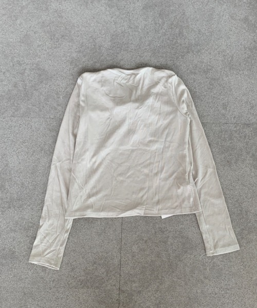 SHEPP(シープ)の「ドロスト スクエアネックリブニット(Tシャツ/カットソー・レディース・ホワイト/グレー/ピンク/アイボリー・M/L)」の6枚目の写真