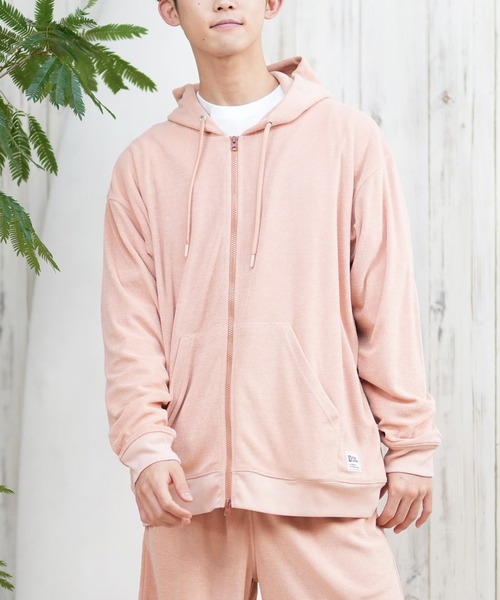 ムラサキスポーツ(ムラサキスポーツ)の「【ムラサキスポーツ限定】DEAR LAUREL/ディアローレル パイルジップパーカー 水陸両用 セットアップ対応 UVケア D25S1201(パーカー・メンズ・サーモンピンク/ベージュ/ブラック/サックスブルー・L/M)」の4枚目の写真