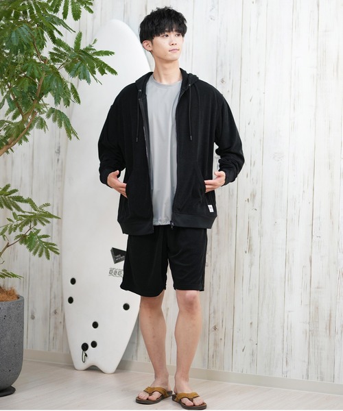 ムラサキスポーツ(ムラサキスポーツ)の「【ムラサキスポーツ限定】DEAR LAUREL/ディアローレル パイルジップパーカー 水陸両用 セットアップ対応 UVケア D25S1201(パーカー・メンズ・サーモンピンク/ベージュ/ブラック/サックスブルー・L/M)」の9枚目の写真