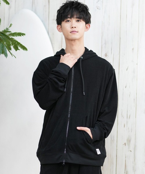 ムラサキスポーツ(ムラサキスポーツ)の「【ムラサキスポーツ限定】DEAR LAUREL/ディアローレル パイルジップパーカー 水陸両用 セットアップ対応 UVケア D25S1201(パーカー・メンズ・サーモンピンク/ベージュ/ブラック/サックスブルー・L/M)」の5枚目の写真