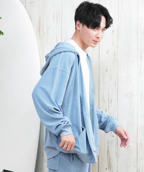 ムラサキスポーツ(ムラサキスポーツ)の「【ムラサキスポーツ限定】DEAR LAUREL/ディアローレル パイルジップパーカー 水陸両用 セットアップ対応 UVケア D25S1201(パーカー・メンズ・サーモンピンク/ベージュ/ブラック/サックスブルー・L/M)」の22枚目の写真