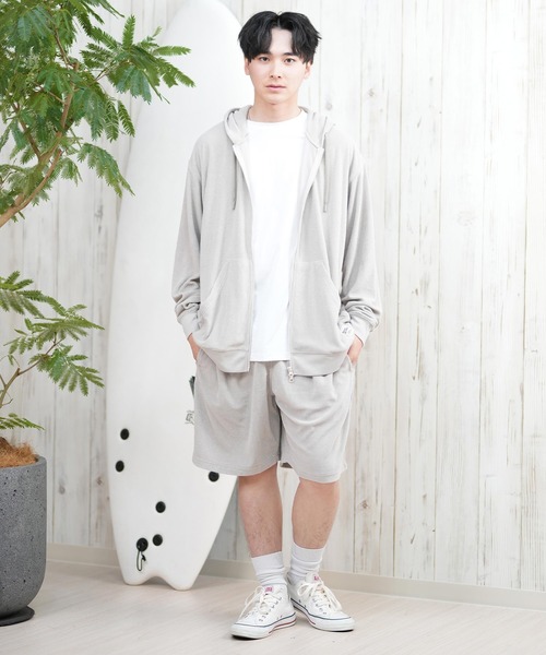 ムラサキスポーツ(ムラサキスポーツ)の「【ムラサキスポーツ限定】DEAR LAUREL/ディアローレル パイルジップパーカー 水陸両用 セットアップ対応 UVケア D25S1201(パーカー・メンズ・サーモンピンク/ベージュ/ブラック/サックスブルー・L/M)」の16枚目の写真