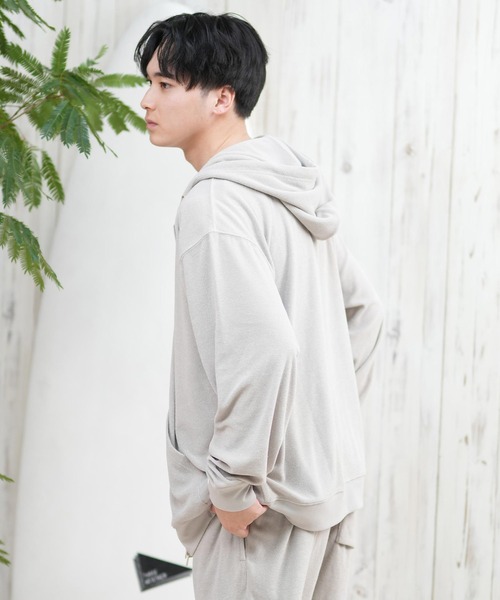 ムラサキスポーツ(ムラサキスポーツ)の「【ムラサキスポーツ限定】DEAR LAUREL/ディアローレル パイルジップパーカー 水陸両用 セットアップ対応 UVケア D25S1201(パーカー・メンズ・サーモンピンク/ベージュ/ブラック/サックスブルー・L/M)」の13枚目の写真