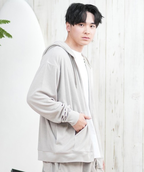 ムラサキスポーツ(ムラサキスポーツ)の「【ムラサキスポーツ限定】DEAR LAUREL/ディアローレル パイルジップパーカー 水陸両用 セットアップ対応 UVケア D25S1201(パーカー・メンズ・サーモンピンク/ベージュ/ブラック/サックスブルー・L/M)」の15枚目の写真