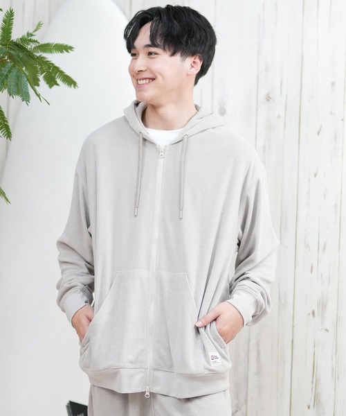 ムラサキスポーツ(ムラサキスポーツ)の「【ムラサキスポーツ限定】DEAR LAUREL/ディアローレル パイルジップパーカー 水陸両用 セットアップ対応 UVケア D25S1201(パーカー・メンズ・サーモンピンク/ベージュ/ブラック/サックスブルー・L/M)」の12枚目の写真