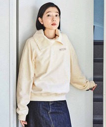 THREE FIFTY STANDARD セーラー風のハーフジップスウェット