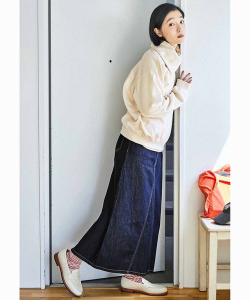 THREE FIFTY STANDARD(スリーフィフティースタンダード)の「THREE FIFTY STANDARD セーラー風のハーフジップスウェット(スウェット・レディース・アイボリー/チャコールグレー・L/M/LL/3L)」の19枚目の写真