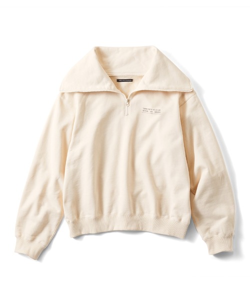 THREE FIFTY STANDARD(スリーフィフティースタンダード)の「THREE FIFTY STANDARD セーラー風のハーフジップスウェット(スウェット・レディース・アイボリー/チャコールグレー・L/M/LL/3L)」の14枚目の写真