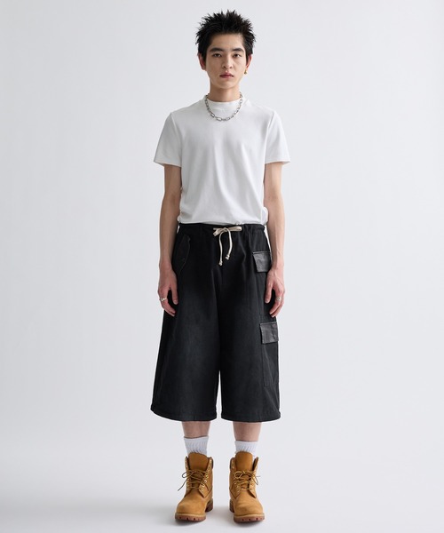 2Way Zipper Asymmetric Design Wide Cargo Pants /2Wayジッパー