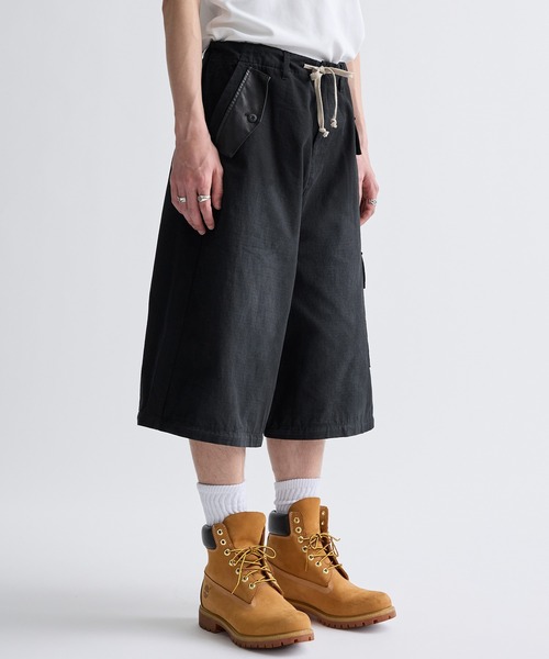 2Way Zipper Asymmetric Design Wide Cargo Pants /2Wayジッパー