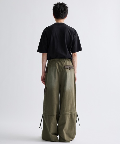 2Way Zipper Asymmetric Design Wide Cargo Pants /2Wayジッパー