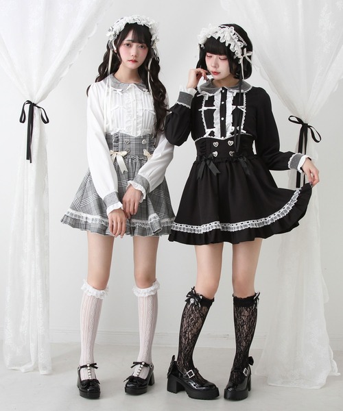 DearMyLove(ディアマイラブ)の「キラキラビジュレースリボンブラウス(シャツ/ブラウス・レディース・ブルーグレー/ホワイト×ピンク/ホワイト×グレー/ホワイト/ブラック×ホワイト・MEDIUM/LARGE/LL/3L)」の12枚目の写真