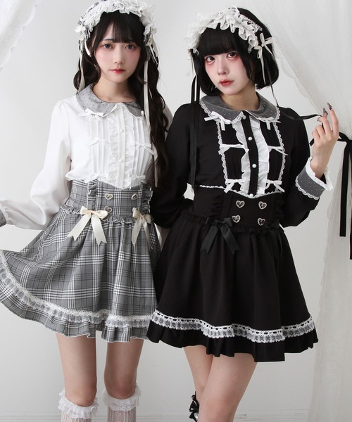 DearMyLove(ディアマイラブ)の「キラキラビジュレースリボンブラウス(シャツ/ブラウス・レディース・ブルーグレー/ホワイト×ピンク/ホワイト×グレー/ホワイト/ブラック×ホワイト・MEDIUM/LARGE/LL/3L)」の14枚目の写真