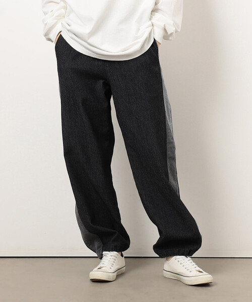 Purple&Yellow（パープルアンドイエロー）の「ストレッチデニム配色切り替えパンツ（デニムパンツ・メンズ・ケミカルウォッシュ/ブラック・X-SMALL/SMALL/MEDIUM/LARGE）」の9枚目の写真