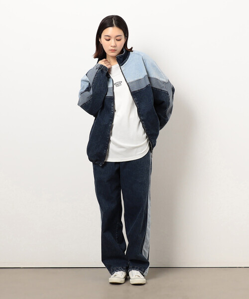 Purple&Yellow（パープルアンドイエロー）の「ストレッチデニム配色切り替えパンツ（デニムパンツ・メンズ・ケミカルウォッシュ/ブラック・X-SMALL/SMALL/MEDIUM/LARGE）」の16枚目の写真