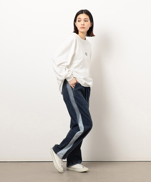 Purple&Yellow（パープルアンドイエロー）の「ストレッチデニム配色切り替えパンツ（デニムパンツ・メンズ・ケミカルウォッシュ/ブラック・X-SMALL/SMALL/MEDIUM/LARGE）」の18枚目の写真