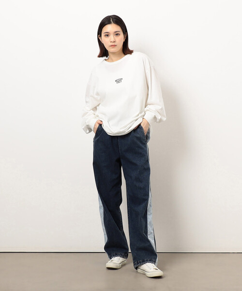 Purple&Yellow（パープルアンドイエロー）の「ストレッチデニム配色切り替えパンツ（デニムパンツ・メンズ・ケミカルウォッシュ/ブラック・X-SMALL/SMALL/MEDIUM/LARGE）」の19枚目の写真