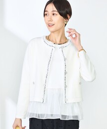 ⭐︎美品⭐︎白 カーディガン SOUND AND VISIONジャカードジャケット