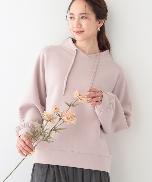 DRESKIP(ドレスキップ)の「【S-LL】なめらかタッチ もちさら抜け襟トップス(Tシャツ/カットソー・レディース・ライトグレー/ブラック/イエロー系その他/ベビーピンク・01/02/03/04)」の4枚目の写真