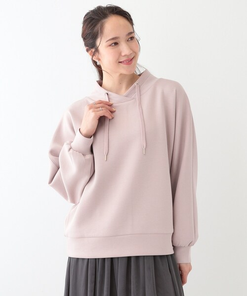 DRESKIP(ドレスキップ)の「【S-LL】なめらかタッチ もちさら抜け襟トップス(Tシャツ/カットソー・レディース・ライトグレー/ブラック/イエロー系その他/ベビーピンク・01/02/03/04)」の5枚目の写真