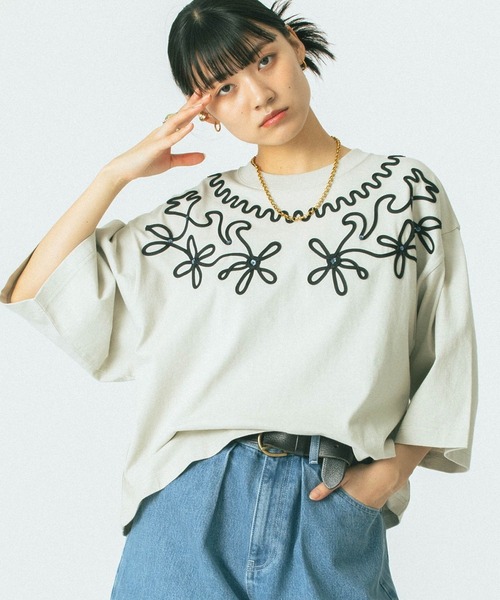tシャツ (mag.by c)EMBROIDERY H/S TEE レディース セール】(mag.by c)EMBROIDERY H/S TEE（Tシャツ/カットソー