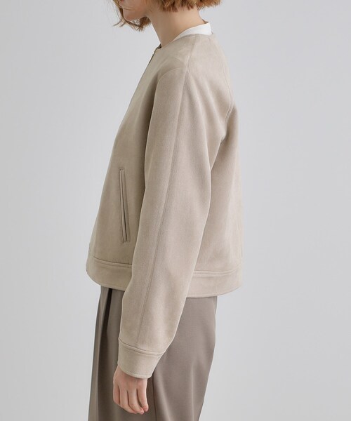 grove（グローブ）の「スエードライクノーカラージャケット（ブルゾン・レディース・アイボリー/ライトベージュ/ネイビー・02/03/01/04/05）」の18枚目の写真