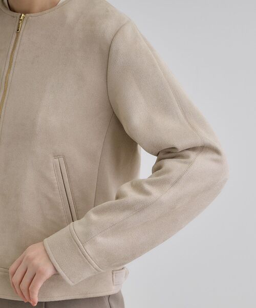 grove（グローブ）の「スエードライクノーカラージャケット（ブルゾン・レディース・アイボリー/ライトベージュ/ネイビー・02/03/01/04/05）」の21枚目の写真