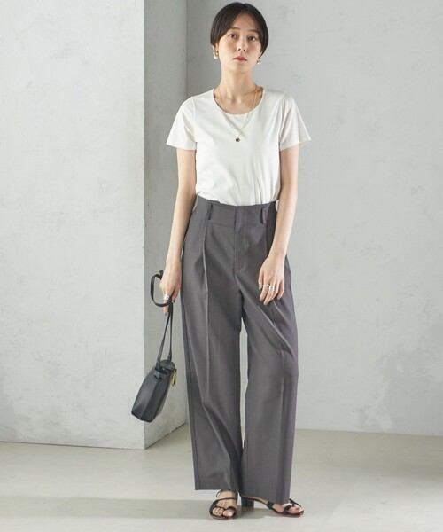 【シップス　ウィメン】〈手洗い可能〉SORONA(R) クルーネック TEE セール】 〈手洗い可能〉綿 SORONA クルーネック TEE◇ （T