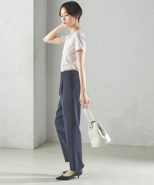 SHIPS(シップス)の「〈手洗い可能〉SORONA(R) クルーネック TEE(Tシャツ/カットソー・レディース・ブラック/オフホワイト/ライトグレー・ONE SIZE)」の20枚目の写真