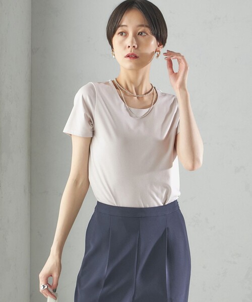 【シップス　ウィメン】〈手洗い可能〉SORONA(R) クルーネック TEE セール】 〈手洗い可能〉綿 SORONA クルーネック TEE◇ （T
