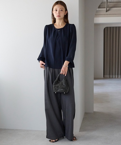 RIRIYANO(リリヤーノ)の「シアー袖ジョーゼットブラウス(ビジネスシャツ・レディース・ネイビー/ブラック/オフホワイト・SMALL/MEDIUM/XX-LARGE/X-LARGE/LARGE)」の17枚目の写真