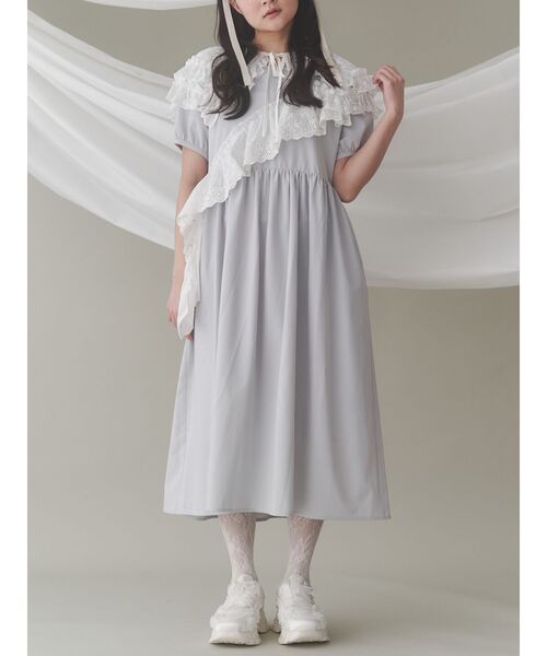 セール】フリルコットンワンピース（ワンピース）｜merry jenny