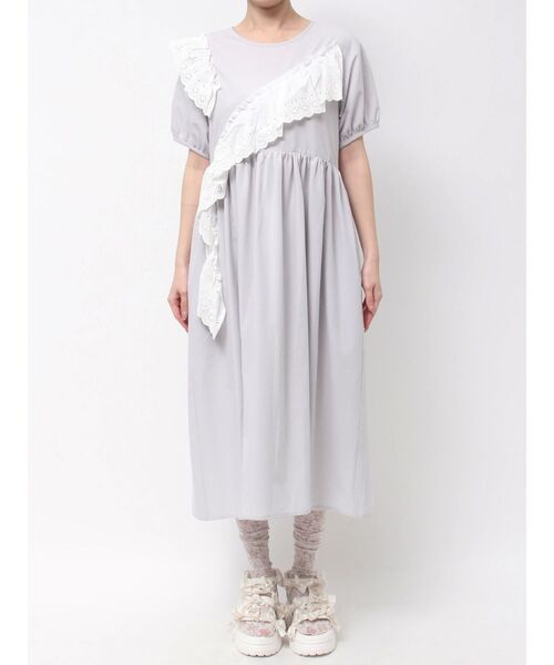 merry jenny（メリージェニー）の「フリルコットンワンピース（ワンピース・レディース・ライトブルー/オフホワイト/ラベンダー・FREE）」の17枚目の写真