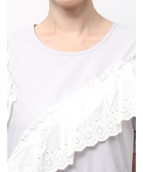 merry jenny（メリージェニー）の「フリルコットンワンピース（ワンピース・レディース・ライトブルー/オフホワイト/ラベンダー・FREE）」の14枚目の写真