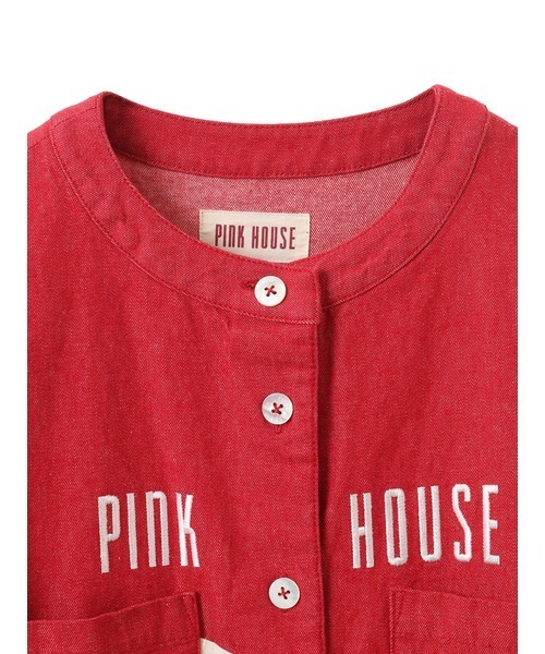 ネームワッペン使いデニムワンピース（ワンピース）｜PINK HOUSE