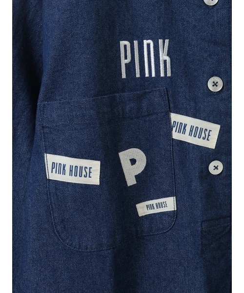 ネームワッペン使いデニムワンピース（ワンピース）｜PINK HOUSE