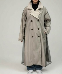 Per sist ence（パーシエンス）の「ナイロン×チュールロングトレンチコート（トレンチコート）」