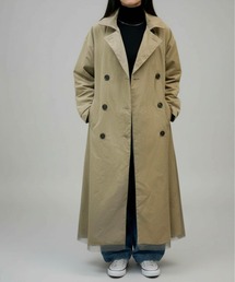 Per sist ence（パーシエンス）の「ナイロン×チュールロングトレンチコート（トレンチコート）」