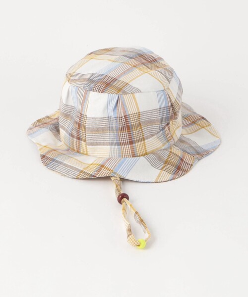 green label relaxing（グリーンレーベルリラクシング）の「チェック バケットハット 紐付き（ハット・キッズ・イエロー/ケリーグリーン・FREE(53-55cm)）」の11枚目の写真