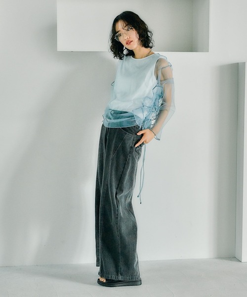 LEPSIM（レプシィム）の「チュールレイヤーギャザープルオーバー