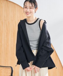 羽織りフーディシャツ