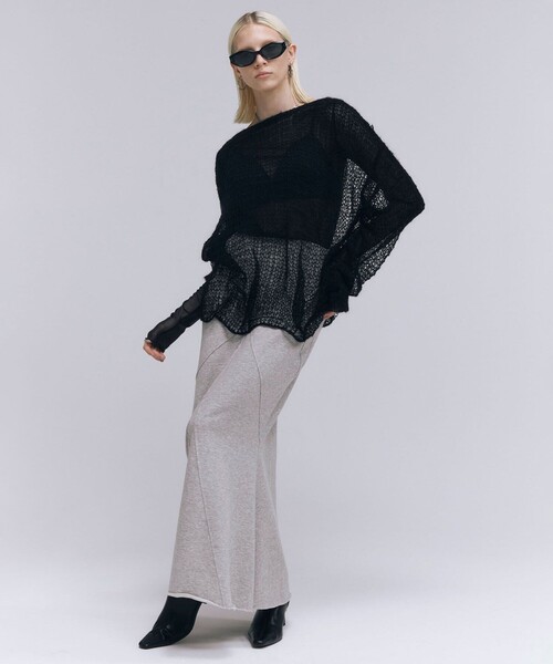 JOSE MOON(ジョゼムーン)の「【JOSEMOON/ジョゼムーン】PIGMENT SWEAT SKIRT/スウェットスカート(スカート・レディース・ダークグレー/グレー・36/38)」の7枚目の写真