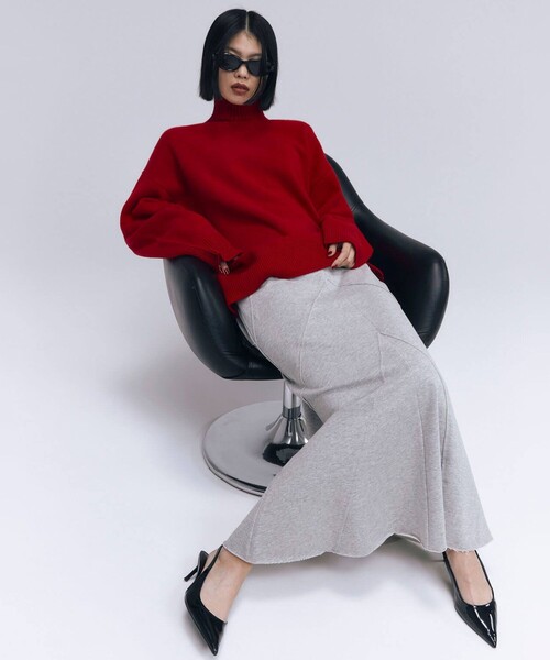 スカート josemoon JOSEMOON/ジョゼムーン】PIGMENT SWEAT SKIRT/スウェット