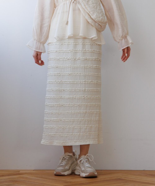 flower(フラワー)の「タイニーフリルスカート2(スカート・レディース・ブラック/アイボリー・FREE)」の5枚目の写真