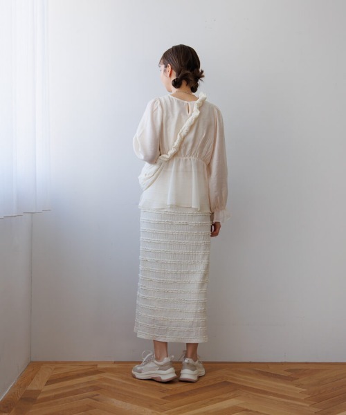 flower（フラワー）の「タイニーフリルスカート2（スカート・レディース・ブラック/アイボリー・FREE）」の11枚目の写真