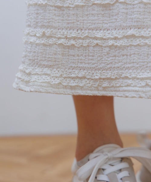 flower(フラワー)の「タイニーフリルスカート2(スカート・レディース・ブラック/アイボリー・FREE)」の14枚目の写真