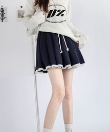 フレアプリーツ スウエットミニスカート