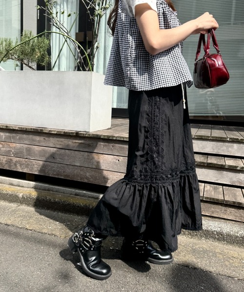 Loueme(ルエム)の「フラワー刺繍スカラップレーススカート(スカート・レディース・アイボリー/ブラック/ホワイト・FREE)」の18枚目の写真